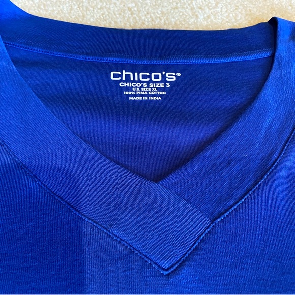 Chico’s V-neck Pima cotton 3/4 length sleeve tee - Picture 6 of 10
